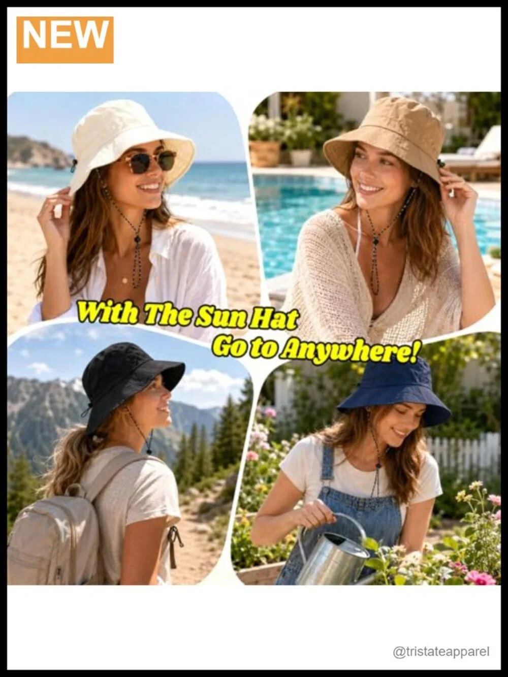 Packable Sun Bucket Hat with Chin Strap - Lightweight Waterproof for Travel